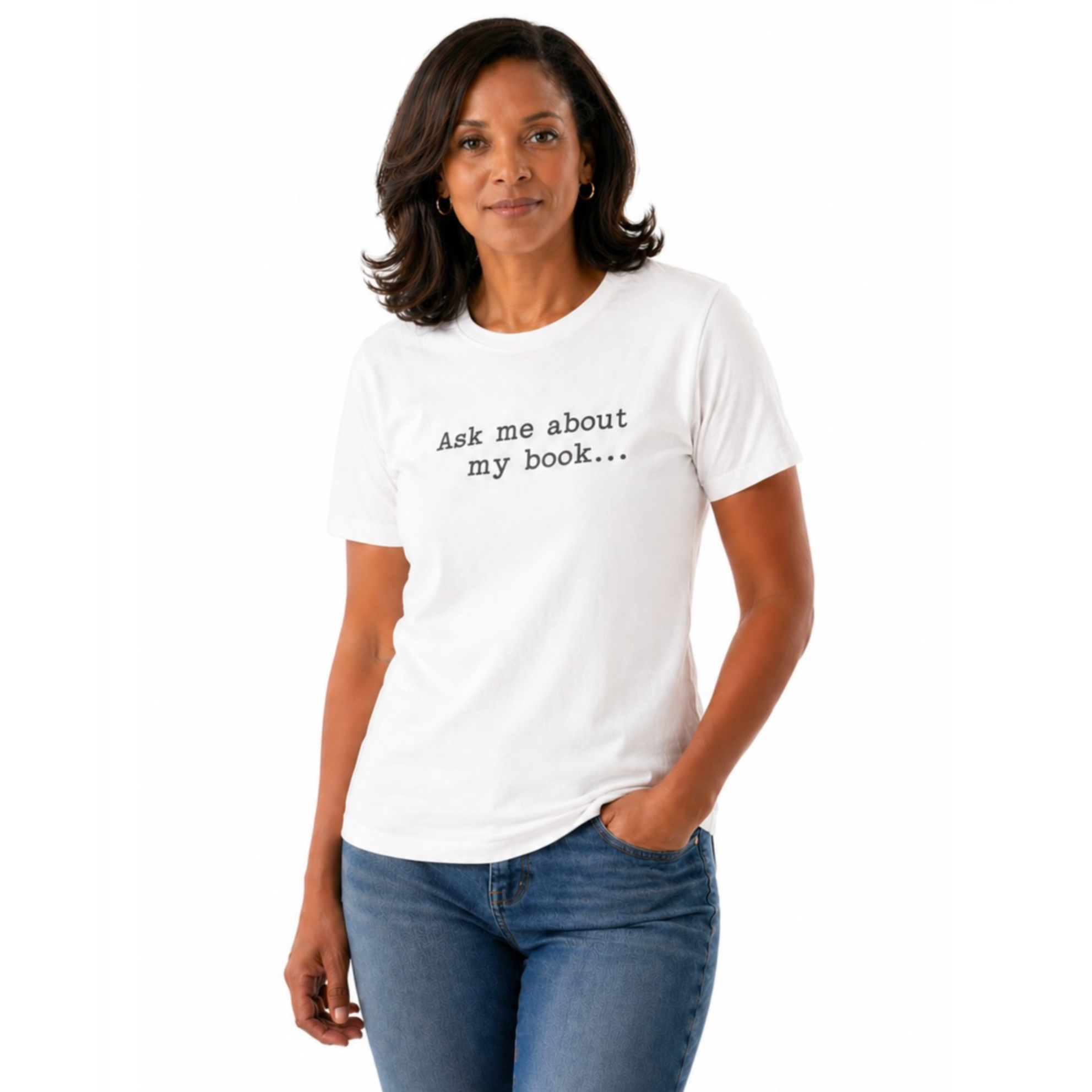 Ask Me About My Book - Womens Cotton T-Shirt